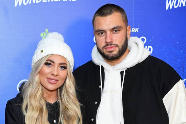 Paige Turley and Finn Tapp attend the VIP Preview evening of Hyde Park Winter Wonderland at Hyde Park on November 18, 2021. (Photo by Joe Maher/Getty Images)