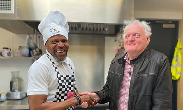Ian Hamilton with head chef Tuoyo Ayiku in Larkhall