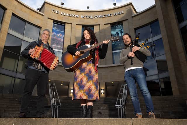 Scottish traditional musician and composer Ross Ainslie and Louisiana father-daughter duo Dirk and Amelia Powell warm up for Celtic Connections 2023 ahead of its opening in Glasgow on Thursday 19th January.