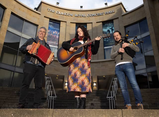 Scottish traditional musician and composer Ross Ainslie and Louisiana father-daughter duo Dirk and Amelia Powell warm up for Celtic Connections 2023 ahead of its opening in Glasgow on Thursday 19th January.