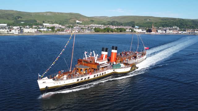 The Waverley sailing down the Firth of Clyde