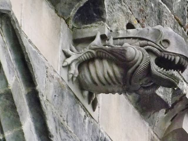 The gargoyle that looks like a xenomorph from Alien left some locals scratching their heads.