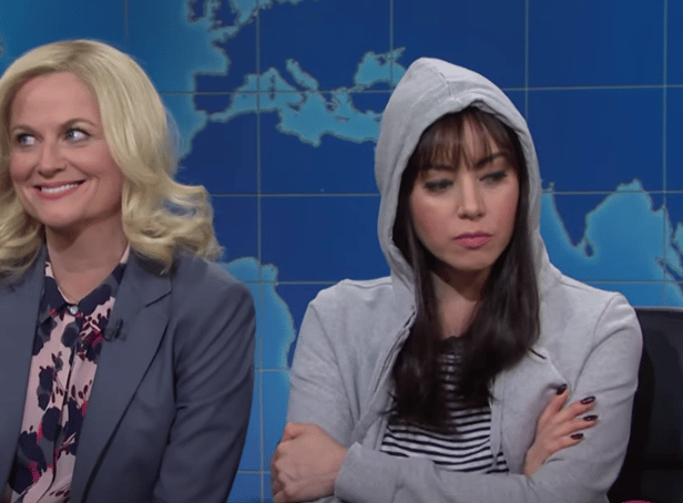 <p>Fans of Parks and Recreation were treated to an impromptu reunion as Amy Poehler joined former castmate Aubrey Plaza during this weekend’s Saturday Night Live (Credit: NBCUniversal)</p>