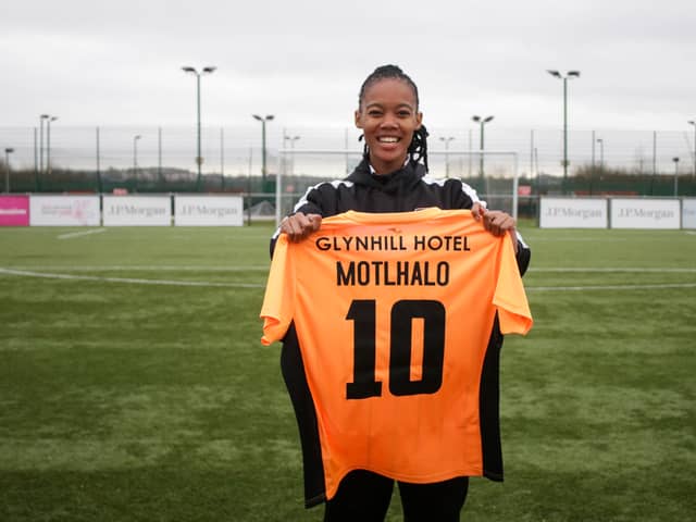 Glasgow City have signed South African international Linda Motlahlo (Image: GCFC x Georgia Reynolds)