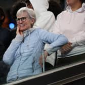 Judy Murray mother of Andy Murray of Great Britain's celebrates her sons five set victory in their round two singles match against Thanasi Kokkinakis of Australia during day four of the 2023 Australian Open at Melbourne Park on January 19, 2023 in Melbourne, Australia. (Photo by Clive Brunskill/Getty Images)