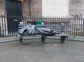 The Homeless Jesus Statue can be found around the back of St George Tron Church on Nelson Mandela Square, just off Buchanan Street