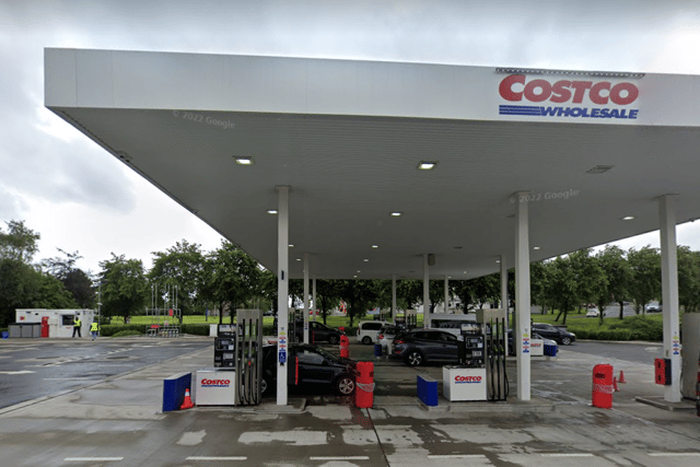 Costco is the cheapest petrol station in Glasgow - although it requires a paid Costco membership.