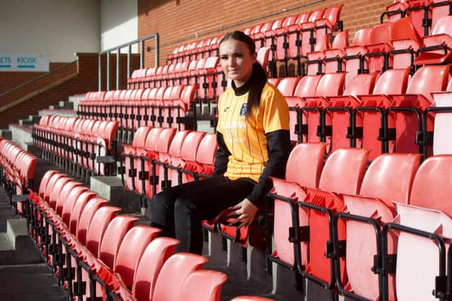 Martin becomes one of Scotland’s youngest ever female professional footballers at the age of 16 (Image: GCFC X Georgia Reynolds)