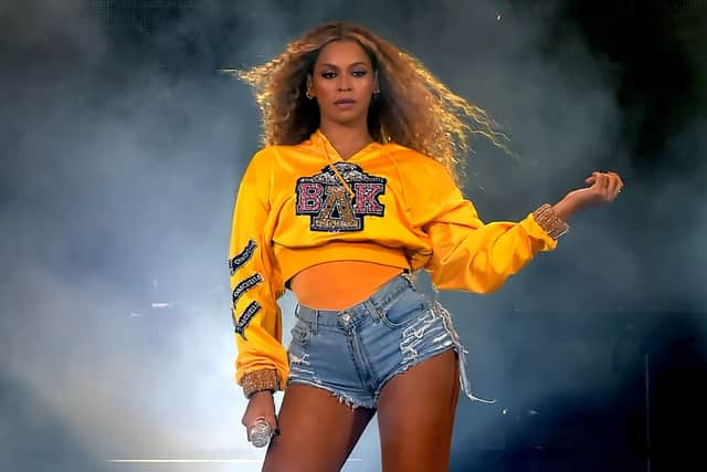 Beyonce performs onstage during 2018 Coachella Valley Music And Arts Festival Weekend 1 at the Empire Polo Field on April 14, 2018 in Indio, California.  (Photo by Kevin Winter/Getty Images for Coachella)