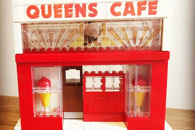 A lego rendition of the Queens Street Cafe by Denis Donoghue 