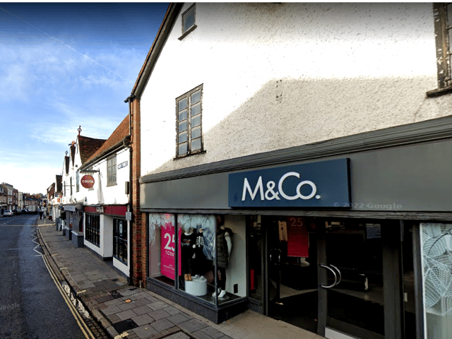An M&Co store is pictured in Marlow, south England.