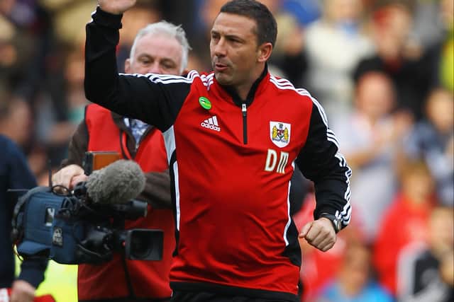 Derek McInnes celebrates during his time at Bristol City