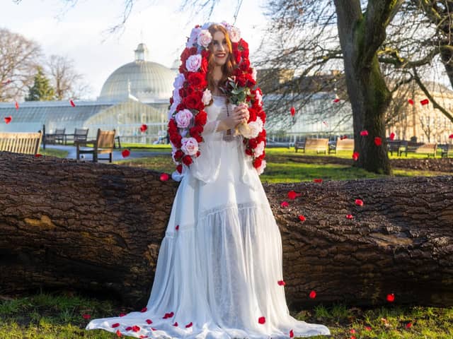 The Scottish Wedding Show blooms to life: Lauren (23, Glasgow) wears a wedding dress from exhibitor Mirka Bridal Couture in Kirkcaldy.