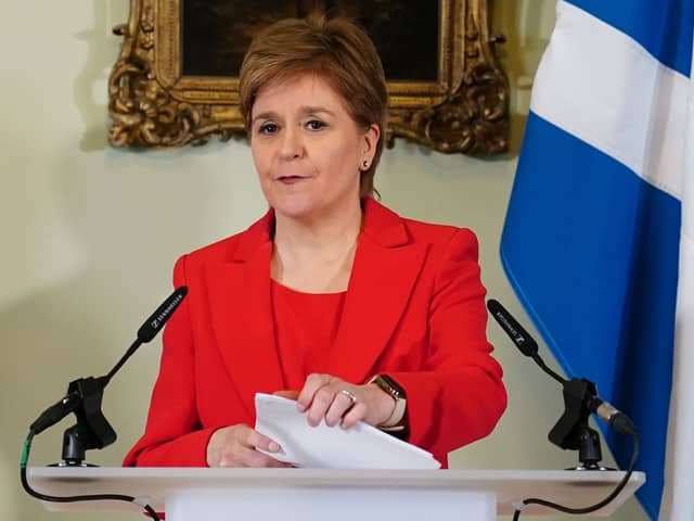 Scottish First Minister Nicola Sturgeon on Wednesday confirmed her surprise resignation, announcing an election would take place to replace her as Scottish National Party leader (Photo by JANE BARLOW/POOL/AFP via Getty Images)