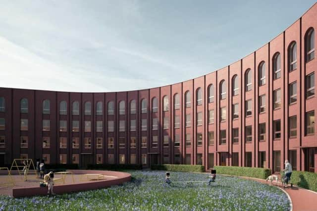 The new U-shaped flats will be built next to Ibrox stadium