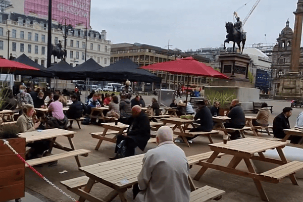 The beer garden outside The Counting House Wetherspoons on George Square was only supposed to be a temporary Covid-19 workaround