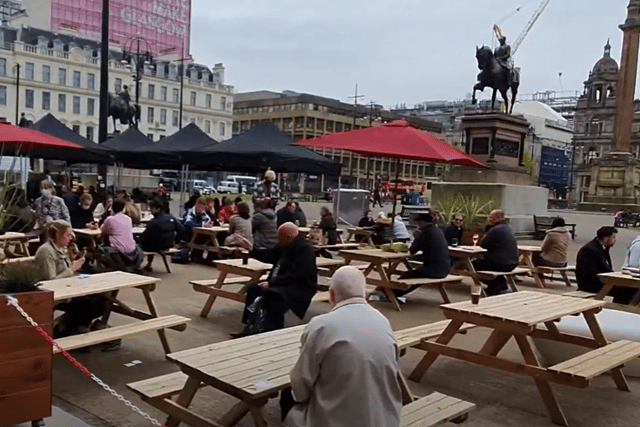 The beer garden outside The Counting House Wetherspoons on George Square was only supposed to be a temporary Covid-19 workaround