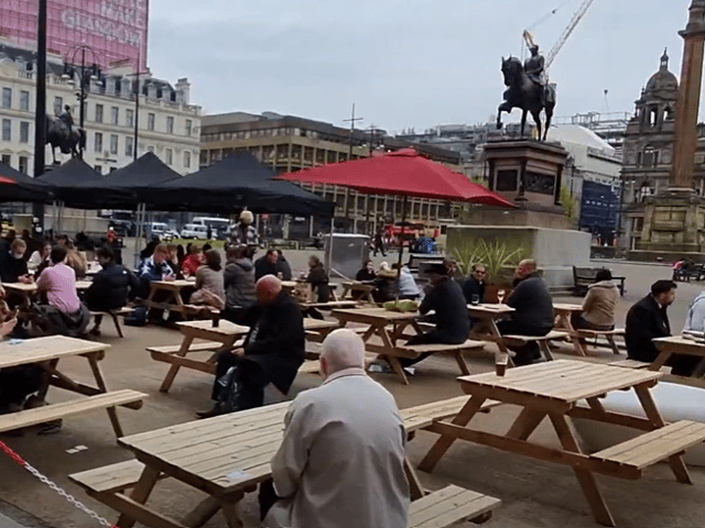 The beer garden outside The Counting House Wetherspoons on George Square was only supposed to be a temporary Covid-19 workaround