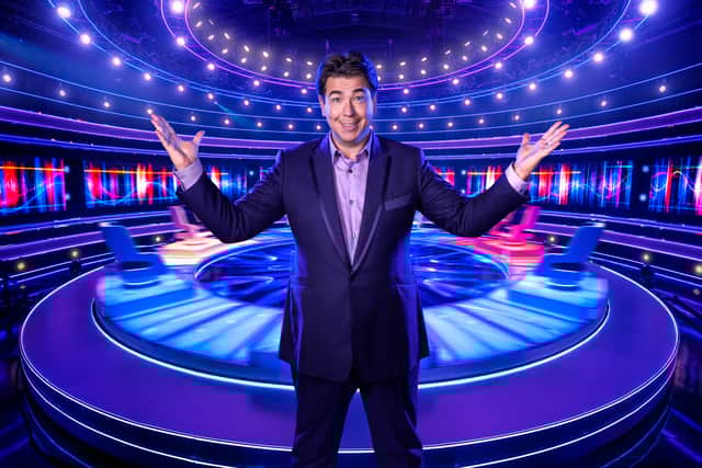 The Wheel sees three contestants strapped to chairs underneath a colossal spinning wheel where they must answer their way to a fortune.