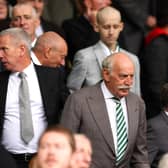 Dermot Desmond, Owner of Celtic looks on from the stands prior to the Cinch Scottish Premiership match between Celtic FC and Rangers FC at  on September 03, 2022.