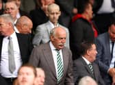 Dermot Desmond, Owner of Celtic looks on from the stands prior to the Cinch Scottish Premiership match between Celtic FC and Rangers FC at  on September 03, 2022.