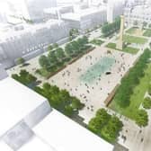 The redesign could see a water feature and the return of trees to the city centre square