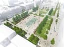 The redesign could see a water feature and the return of trees to the city centre square