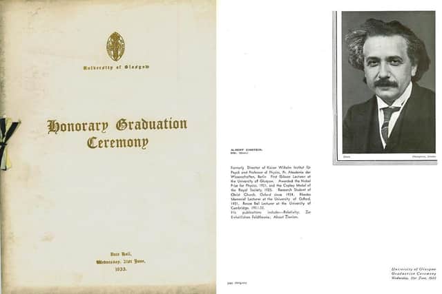 The programme for the honorary graduation ceremony featuring the first ever Gibson speech from Einstein