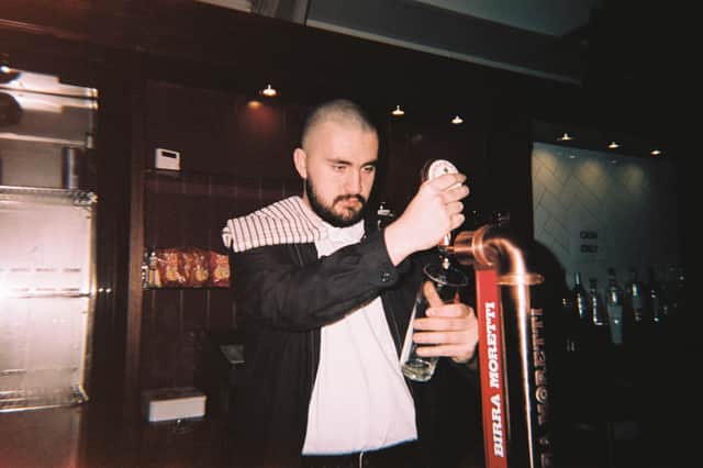 ‘Is he the best barman in the world? He’s not even the best barman in The Caravel!’ Ryan McSorley plays the role of the pub’s resident pint pourer in the play all about The Caravel
