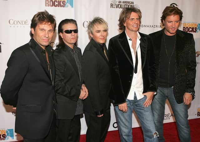 (L to R) Roger Taylor, Andy Taylor, Nick Rhodes, John Taylor and Simon Le Bon of Duran Duran in 2005