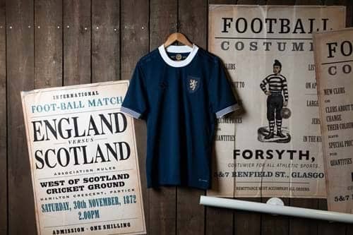 The new Scotland strip marking the 150th anniversary of the national team (Image: Scottish FA)