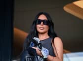 TOPSHOT - US socialite Kim Kardashian attends to watch the French L1 football match between Paris Saint-Germain (PSG) and Stade Rennais FC at The Parc des Princes Stadium in Paris on March 19, 2023. (Photo by FRANCK FIFE / AFP) (Photo by FRANCK FIFE/AFP via Getty Images)