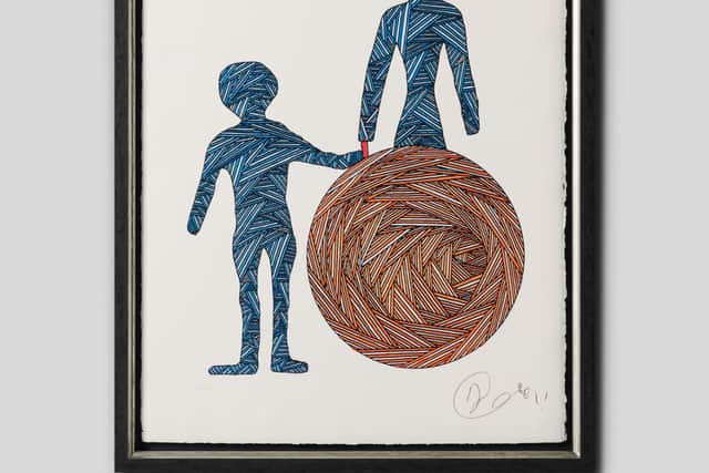 Billy Connolly’s latest artwork - ‘Helping Mummy with Twine'