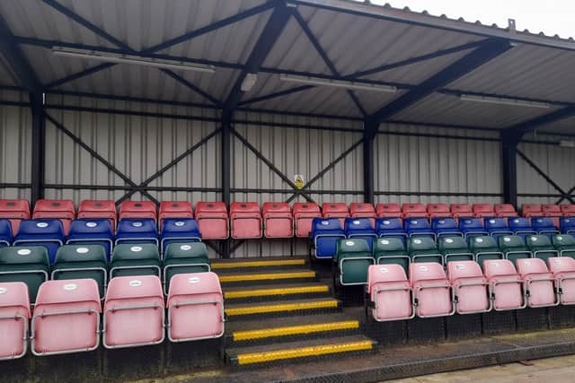 The works saw the replacement of protective screens to the front of the 152-capacity stand (Image: Gary Kitchener, Barney the dog, Andy Scott)