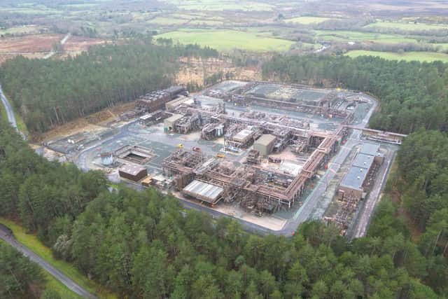 A general view of The Wytch Farm oil production centre, on March 27, 2023 in Poole, England