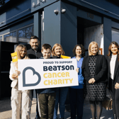 L- R: Former Patient Lynsey Haggarty and her family, Michelle Martin (Nurse), Morgan Cunningham (Director of Fundraising Beatson), Valentina and Nico Simeone