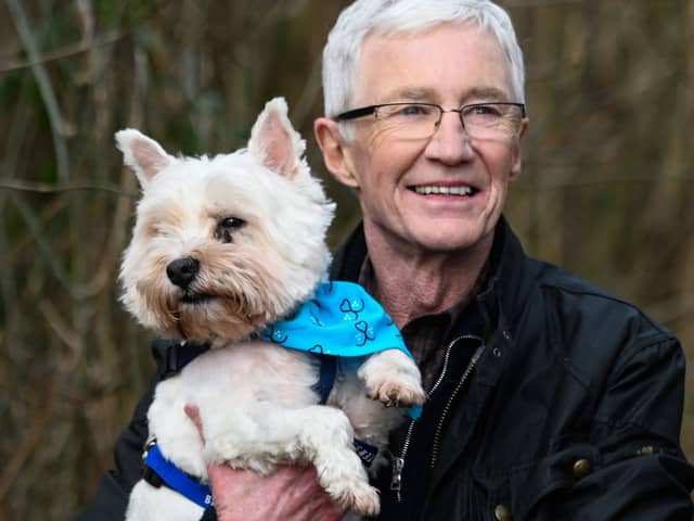  Paul O’Grady during a visit to the Battersea Brand Hatch Centre.