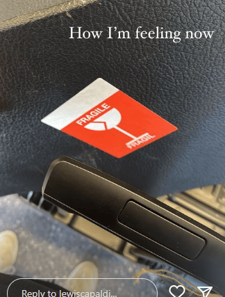 Alongside selfies, he posted a snap of a red sticker that read “fragile” alongside the caption:“how I’m feeling now.”