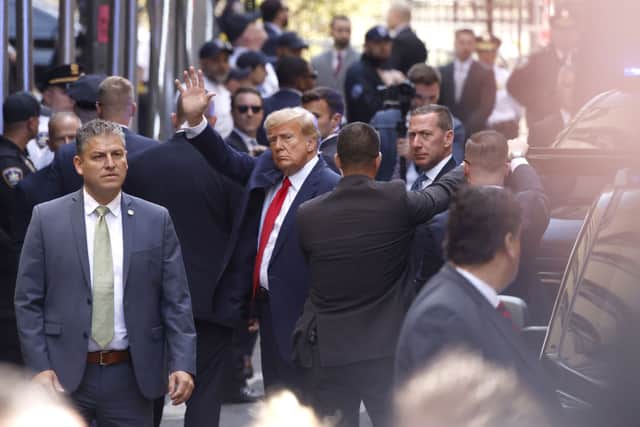Trump reportedly entered the court buildings via a more discreet side entrance (Photo by Kena Betancur/Getty Images)