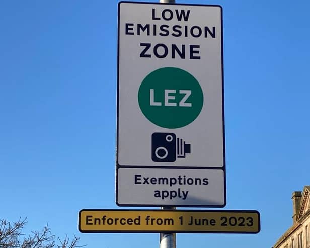 Some signage for the Low Emission Zone in Glasgow, recently put up by Glasgow City Council