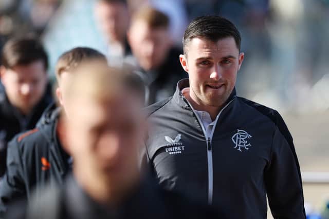 John Souttar of Rangers FC arrives at the stadium prior to kick-off