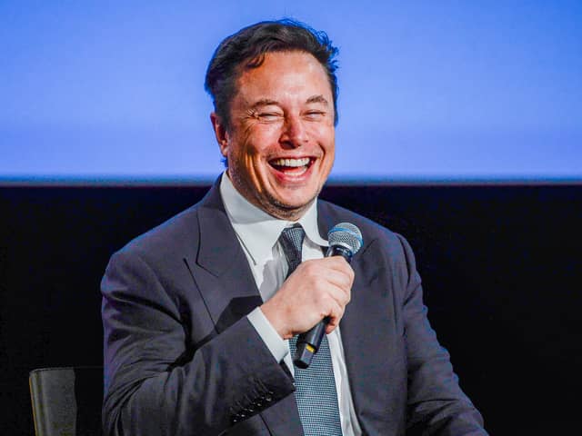 Elon Musk addressing guests at the Offshore Northern Seas 2022 (ONS) meeting in Stavanger, Norway on 29 August 2022 (Photo: CARINA JOHANSEN/NTB/AFP via Getty Images)