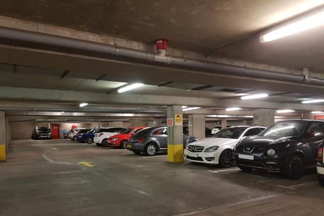 Also in the multi-storey parking garage on Albion Street, this parking space is pricier than it’s neighbour