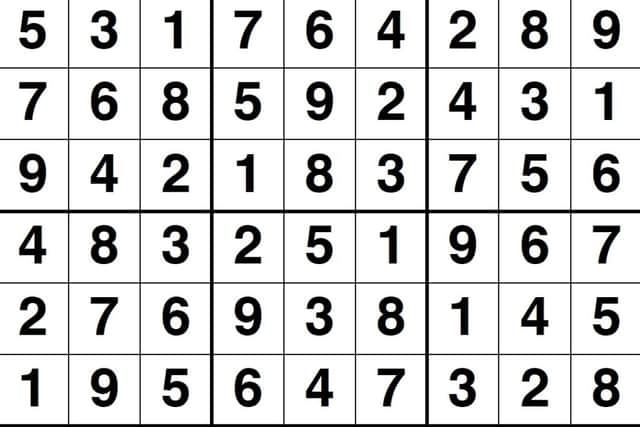 Last week's Sudoku solution
