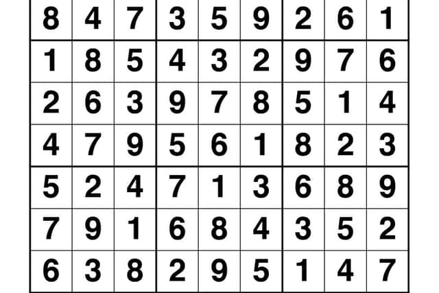 Last week's sudoku solution
