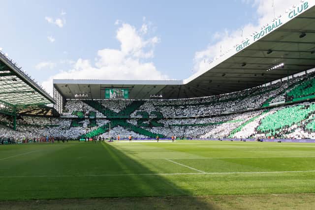A full stadium tifo display ahead of Celtic’s Scottish Premiership clash with Aberdeen on ‘Flag Day'