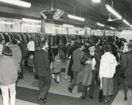 Slaters Menswear, as pictured following their reopening to the public in 1973 after a catastrophic fire changed the way the Slater family had to business.(Pic:Slaters Menswear)