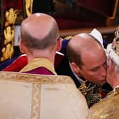  Prince William kisses his father, Britain’s King Charles III as he pays homage (Photo: Getty Images)