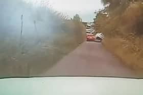 Watch the moment a wild country lane speed chase sends car airborne into 60mph flips 