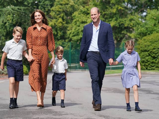 The Prince and Princess of Wales with their three children